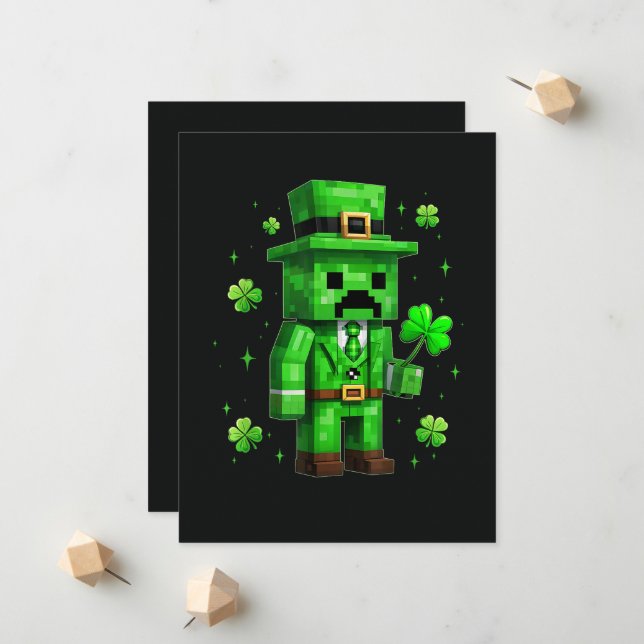 Anúncio Lucky Leprechaun Divertido Jogo de Vídeo do Dia de (Frente/Verso In Situ)