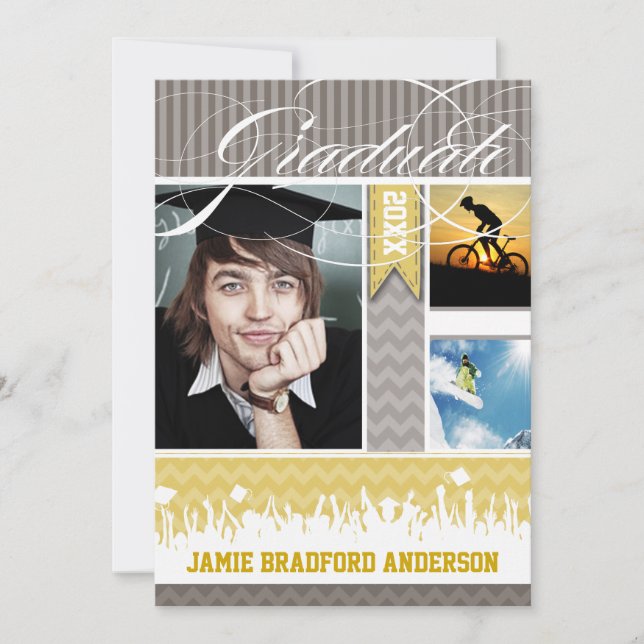 Anúncio Mais velho 3 Imagens Cinza Amarelo Zig Classe de (Frente)