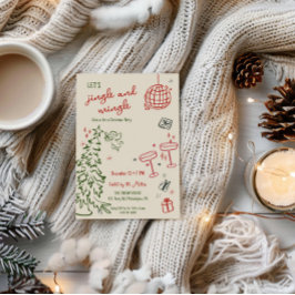 Anúncio Mão traçada na festa de Natal jingle and mingle