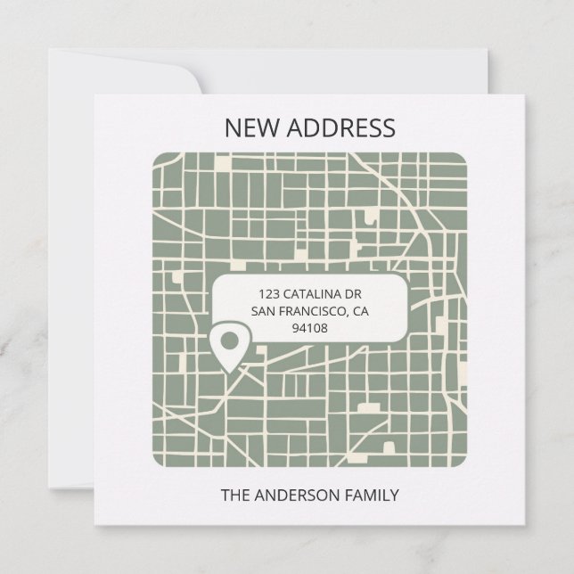 Anúncio Mapa urbano moderno identifica novo endereço moven (Frente)
