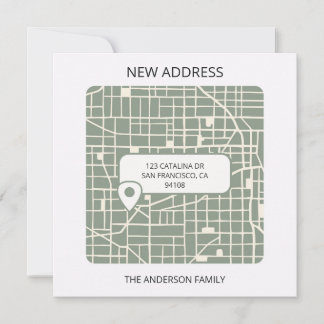 Anúncio Mapa urbano moderno identifica novo endereço moven