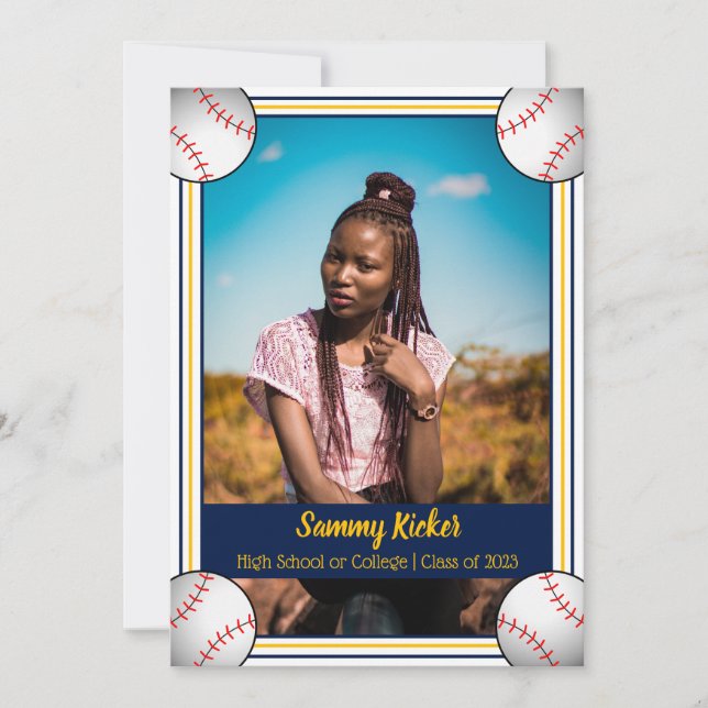 Anúncio Marinho e Graduação Dourada de Baseball (Frente)