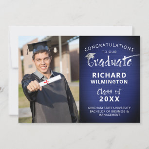 Anúncio Marinho metálico do Formando de fotos moderno azul