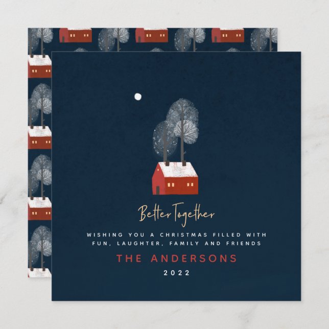 Anúncio Marinho russo vermelho scandi tradicional confortá (Frente/Verso)