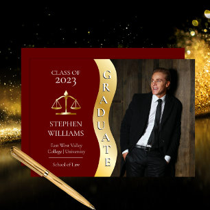 Anúncio Maroon   Gold Graduate Wave Law Justice Grad  