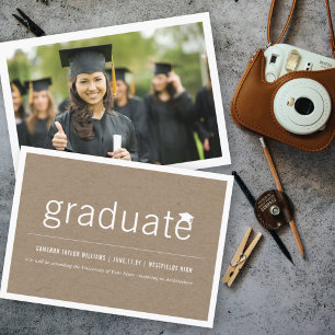 Anúncio Marrom Kraft Minimalista Foto de Graduada Formatur