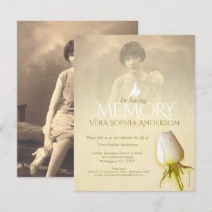 Anúncio memorável do funeral do botão do rosa