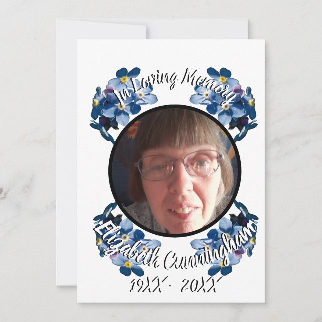 Anúncio Memorial Me Esqueça Não É Blue Floral Photo Progra (Frente)