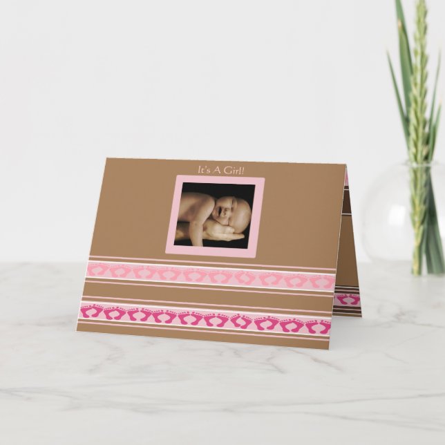 Anúncio Menina Anunciando Bebê Bonito Pés-Bebê Sua Foto - (Frente)