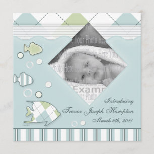 Anúncio Menino tropical de Annoucement do bebê dos peixes