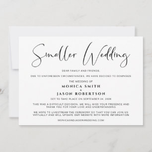 Anúncio Menor mudança de casamento de tamanho reduzido dos