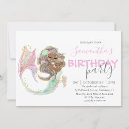 Anúncio Mermaid Birthday Sweet Little Mermaid Nautical