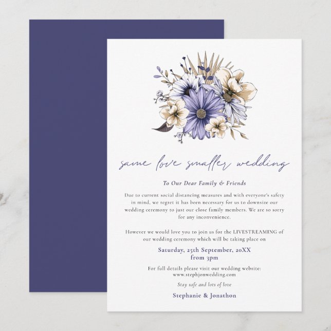 Anúncio Mesmo Amor Casamento Menor Redução Flores Roxas (Frente/Verso)