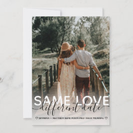 Anúncio Mesmo Amor Data Diferente Tipografia de Casamento 