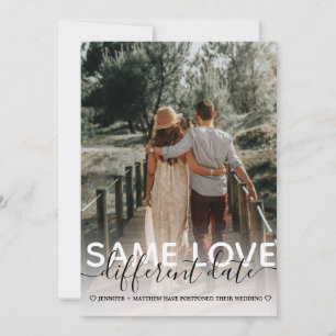 Anúncio Mesmo Amor Data Diferente Tipografia de Casamento 