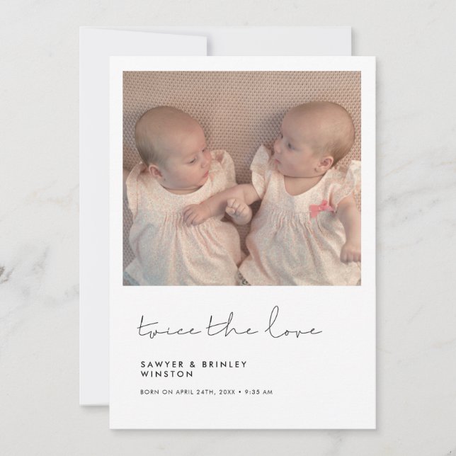 Anúncio Mínima manuscrita duas vezes a foto do amor gêmeo (Frente)