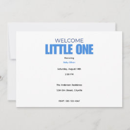 Anúncio Minimal Baby Boy Shower Invitation