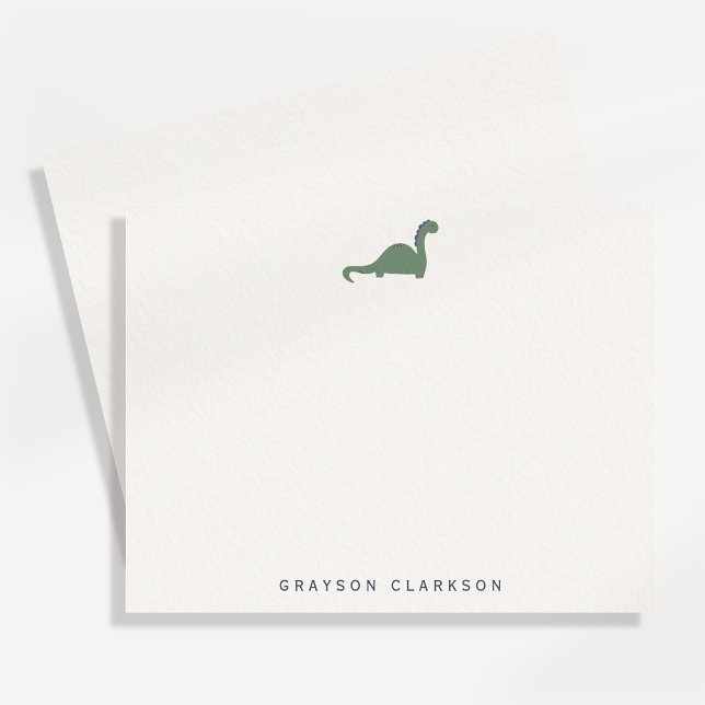 Anúncio Minimal Dinosaur Kids Note Card  (Criador carregado)
