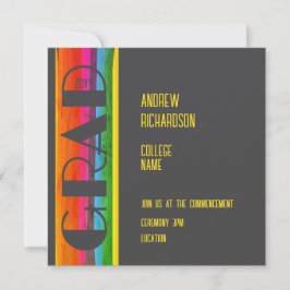 Anúncio Minimal Rainbow Class of Year Graduation Flat Card