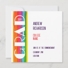 Anúncio Minimal Rainbow Class of Year Graduation Flat Card