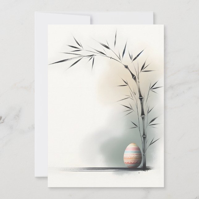 Anúncio Minimal Zen Spring Bamboo Easter Egg (Frente)