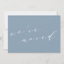 Anúncio Minimalist Blue Script We Moved New Home Moving