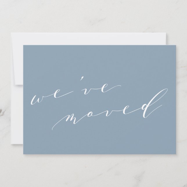 Anúncio Minimalist Blue Script We Moved New Home Moving (Frente)