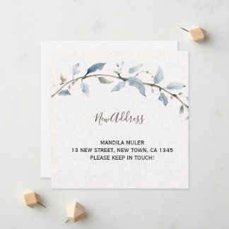 Anúncio ​Minimalist Watercolor Floral Moving Announcement 