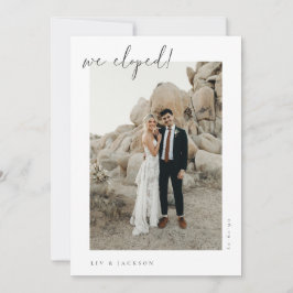 Anúncio Minimalista de Casamento às Escapadelas