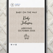 Minimalista Digital Luxo Bebê Notícias em Linen