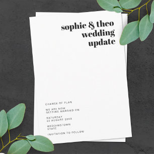 Anúncio Minimalista Informal   Atualização de Casamento Mo