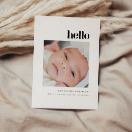 Anúncio Minimalistic Bold "Hello" 5-Photo Baby Birth