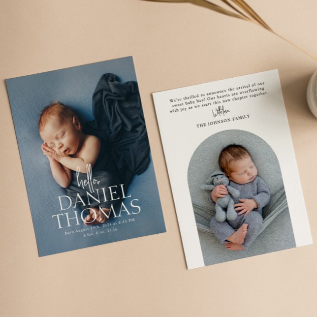 Anúncio Mínimo de Foto de Cheio Moderno para Nascimento (Criador carregado)