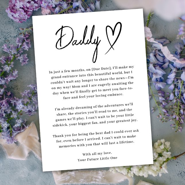 Anúncio mínimo de gravidez de Pai preto e branco (Criador carregado)