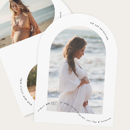 anúncio mínimo de gravidez do bebê fotográfico