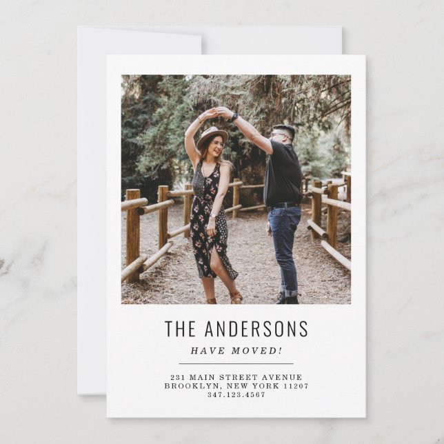 Anúncio Mínimo Mudamos de Mudança de Foto de Endereço (Frente)