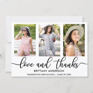 Anúncio Modern 3 Photo Graduation Love and Obrigados W