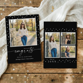 Anúncio Modern Black and White Handwriting Graduation