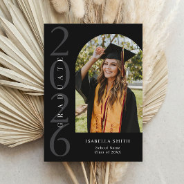 Anúncio Modern Black and White Minimalist Photo Graduation