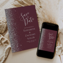 Modern Dark Burgundy Silver Glitter Salve a Data