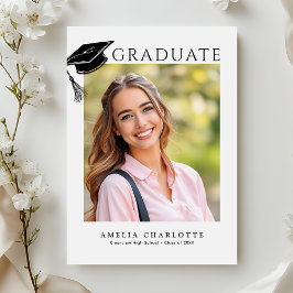 Anúncio Modern Grad Cap Minimalist Graduation Photo