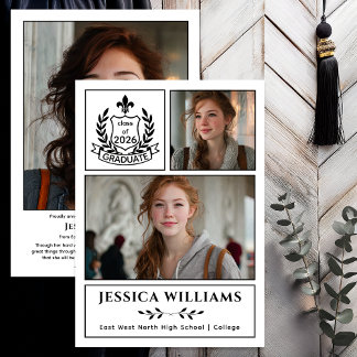 Anúncio Modern Laurels 3 Photo Class of 2026 Graduation 