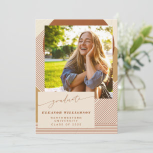 Anúncio Modern Lines Terracotta 3 Graduação de Fotos