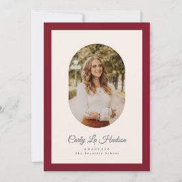 Anúncio Modern Maroon Oval High School Photo Graduate