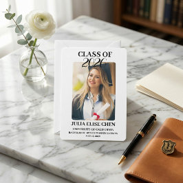 Anúncio Modern Minimalist Photo Graduation Black Script