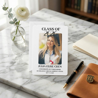 Anúncio Modern Minimalist Photo Graduation Black Script 