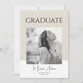 Anúncio Modern Minimalist White and Brown Photo Graduation