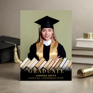 Anúncio Modern Photo Graduation Announcement Card