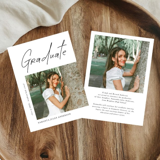 Anúncio Modern Photo High School Graduation Announcement (Criador carregado)
