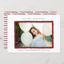 Anúncio Modern Red Photo Frame Graduation Class of 2026